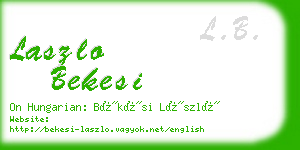 laszlo bekesi business card